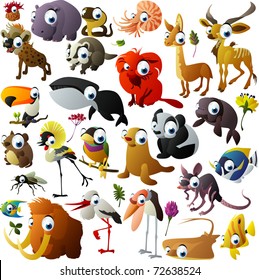 big vector animal set