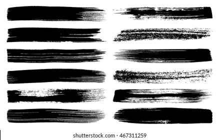 Grande collection de traits d'art vectoriel faits à la brosse isolée