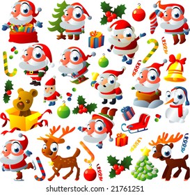 big vector christmas set