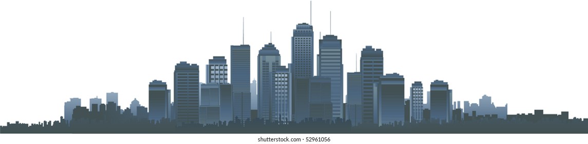 Big vector city silhouette