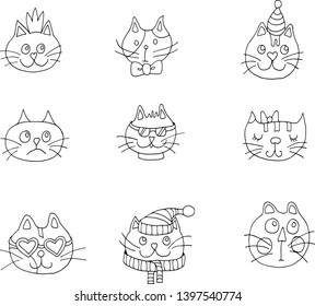 Big Vector collection with cute cats.