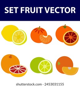 Big vector collection of fresh oranges