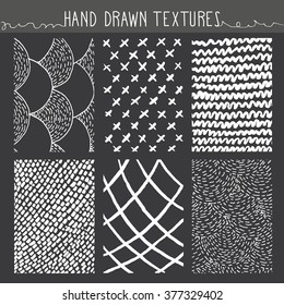 Big vector collection of homemade textures and elements. Created in ink for your design.
