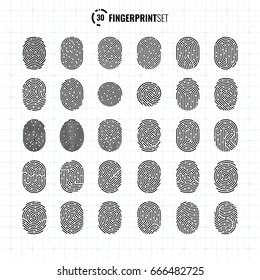 Big Vector Fingerprint Icons Collection, Sci-Fi Future Identification Authorization System
