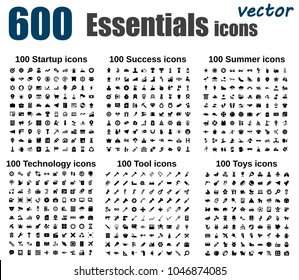 Big vector icon set 600 - Start Up, Success, Summer, Technology, Tools, Toys svg