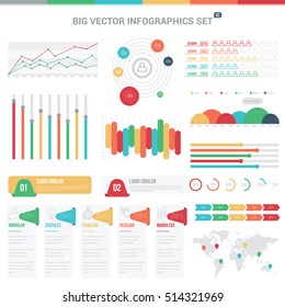 Big vector infographics set