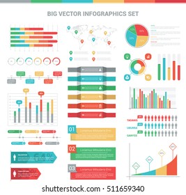 Big vector infographics set multipurpose for your business
