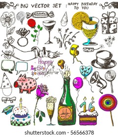 big vector set : Birthday doodles