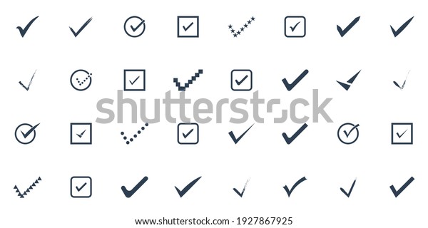 Big Vector Set Blue Check Marks Stock Vector (Royalty Free) 1927867925 ...