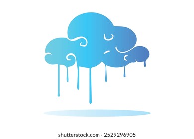 Big vector set of cloud shapes. Simple cute cartoon design.
Modern icon or logo collection Cloud Snow Weather forecasting, 
Snowy weather, blue, winter,