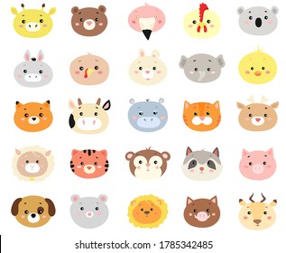 gran conjunto vectorial de animales.aislados en fondo blanco.