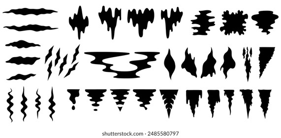 Big vector set different shapes. Trendy abstract minimalist shapes, stars, flows, rocks. Modern abstract graphic design elements. Vector