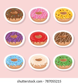 Big vector set of donuts