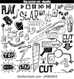 big vector set - doodle - cut