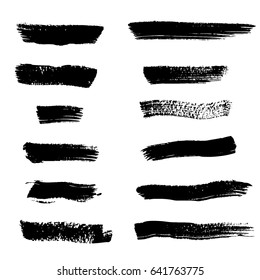 Big vector set of grunge brush strokes.