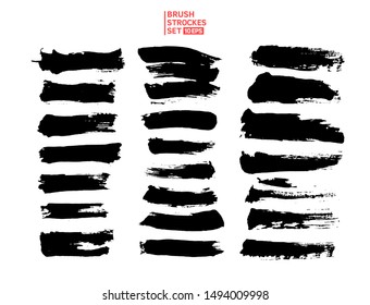 Big vector set hand drawn illustration.
Ink brush strokes texture, grunge collection for text, template for backgrounds, card design, boxes, frames, banners.