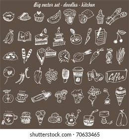 big vector set : kitchen - food