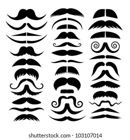 Big Vector Set Of Mustache.