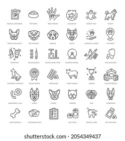 Big vector set, Outline web icon set - pet, vet, pet shop, types of pets