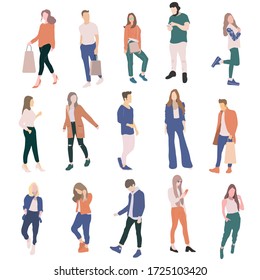 Big vector set of people on a white background 1