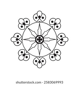 Big vector set of round patterns. Collection of geometrical mandalas,mandala for coloring