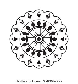 Big vector set of round patterns. Collection of geometrical mandalas,mandala for coloring