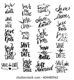 Big Vector set  Save The Date lettering Isolated for greeting cards