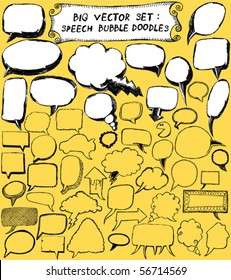 big vector set : Speech Bubble Doodles