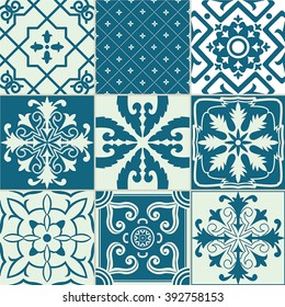 Big vector set of tiles background. For wallpaper, backgrounds, decoration for your design, ceramic, page fill and more. 