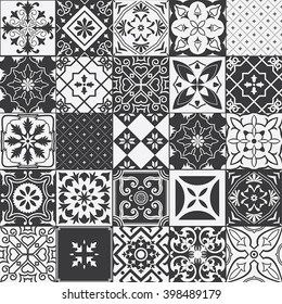 Big vector set of tiles background. For wallpaper, backgrounds, decoration for your design, ceramic, page fill and more