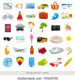 Big vector set: travel (icons) - detailed illustrations