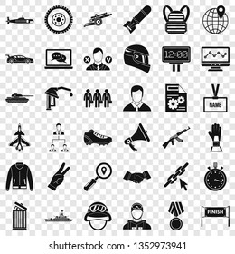 Big victory icons set. Simple style of 36 victory big vector icons for web for any design