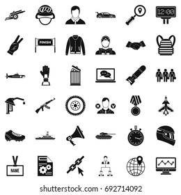 Big victory icons set. Simple style of 36 victory big vector icons for web isolated on white background