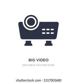 big video projector icon on white background. Simple element illustration from Multimedia concept. big video projector icon symbol design.