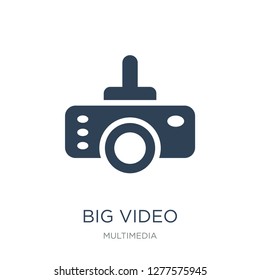 gran proyector de vídeo vectorial sobre fondo blanco, gran proyector de vídeo iconos de moda de la colección Multimedia, gran ilustración del vector de vídeo