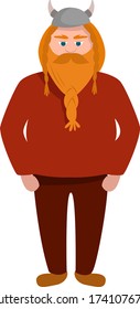 Big viking , illustration, vector on white background