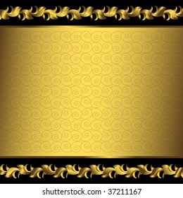 Big vintage golden frame (vector)