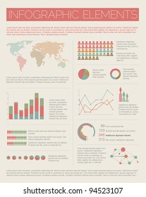 Big Vintage Vector set of Infographic elements for your documents and reports