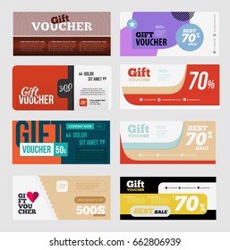 Big voucher discount template set. 