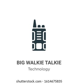 Big walkie talkie glyph icon vector on white background. Flat vector big walkie talkie icon symbol sign from modern technology collection for mobile concept and web apps design.