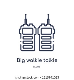 big walkie talkie icon from technology outline collection. Thin line big walkie talkie icon isolated on white background.