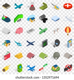 Big war icons set. Isometric style of 36 big war vector icons for web for any design