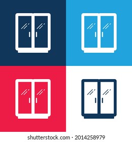 Big Wardrobe blue and red four color minimal icon set