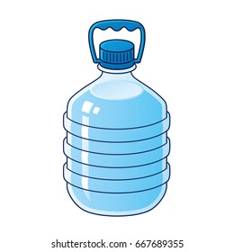 Big water bottle with handle isolated.