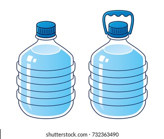 Big water bottles isolated