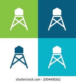 Big Water Tank Flat four color minimal icon set