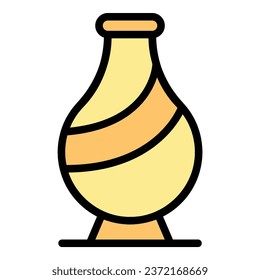 Big water vase icon outline vector. Art class. Ceramic workshop color flat