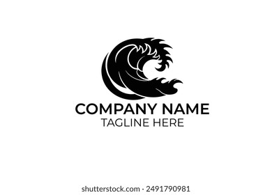 big water wave  logo design