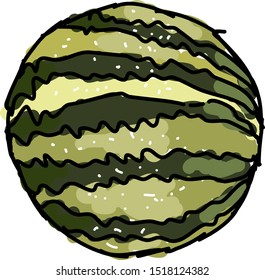Gran sandía, ilustración, vector sobre fondo blanco.