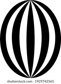 Big watermelon, illustration, vector on white background.